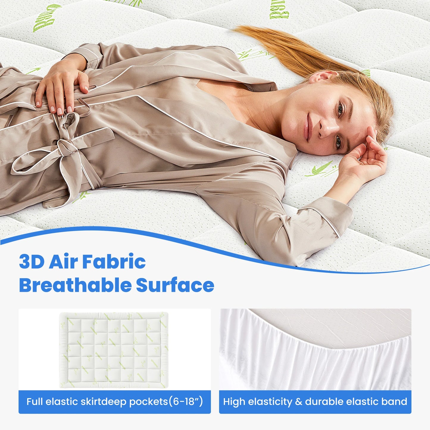 Jhk Soft Mattress Topper Full Viscose From Bamboo