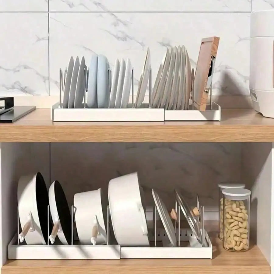 Under Cabinet Pot Lid Organizer Rack With Stainless Steel
