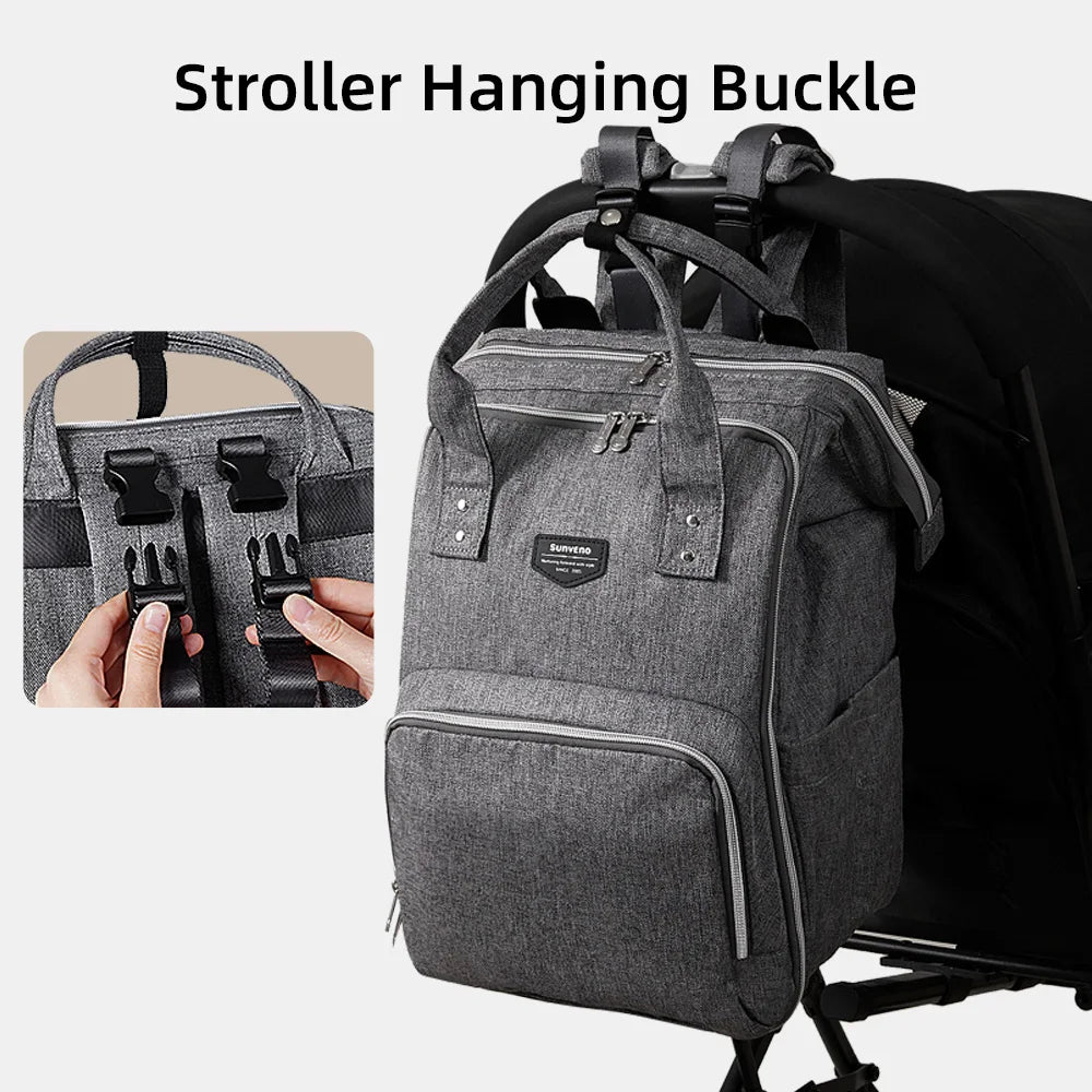 Sunveno Diaper Backpack Large Capacity Multifunction Waterproof Travel Bag