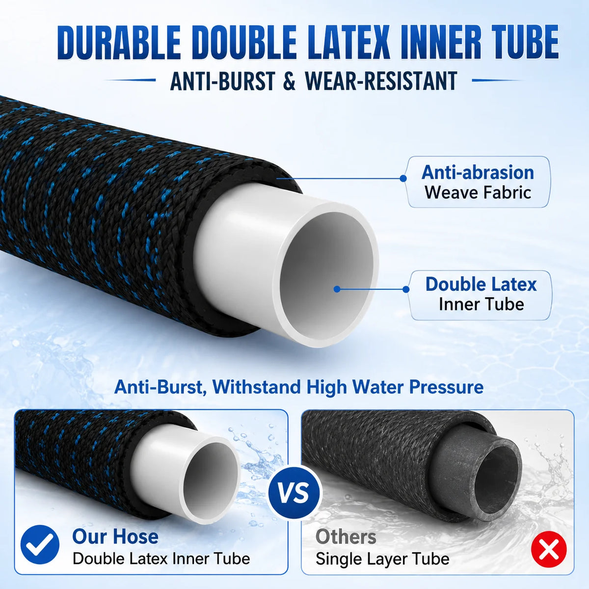Expandable Retractable Garden Water Hose With brass Fitting