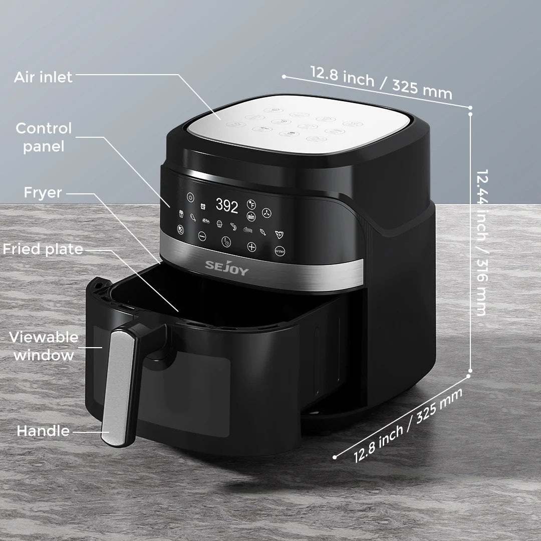 Sejoy 8 In 1 Air Fryer Oven Roast Bake Dehydrate Cooker