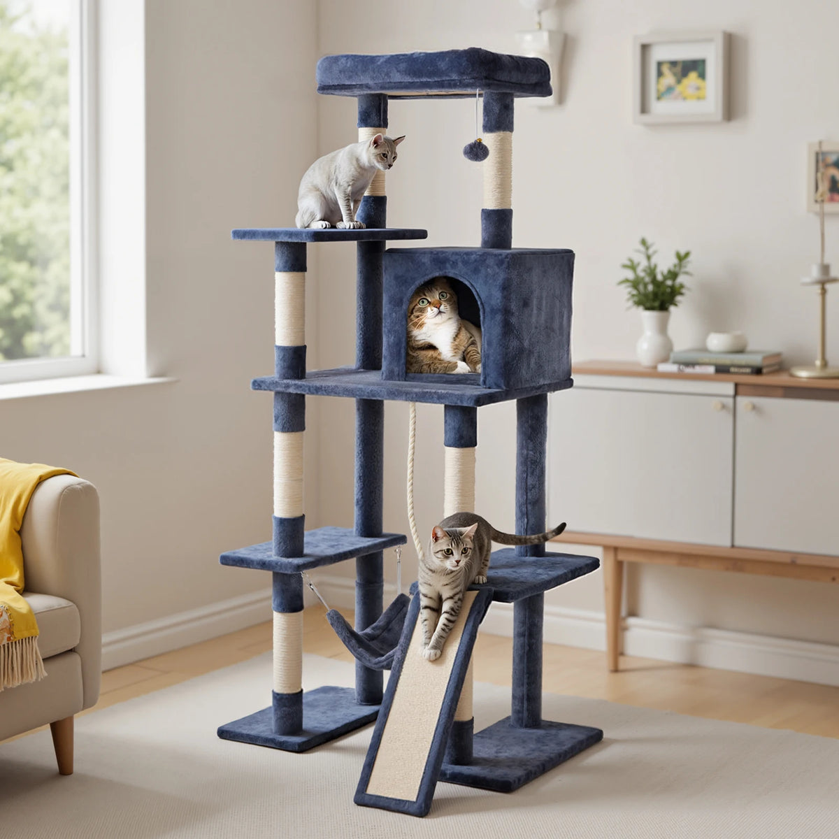 JHK Cat Tree Tall Multi Cat Climbing Tower Indoor Cats