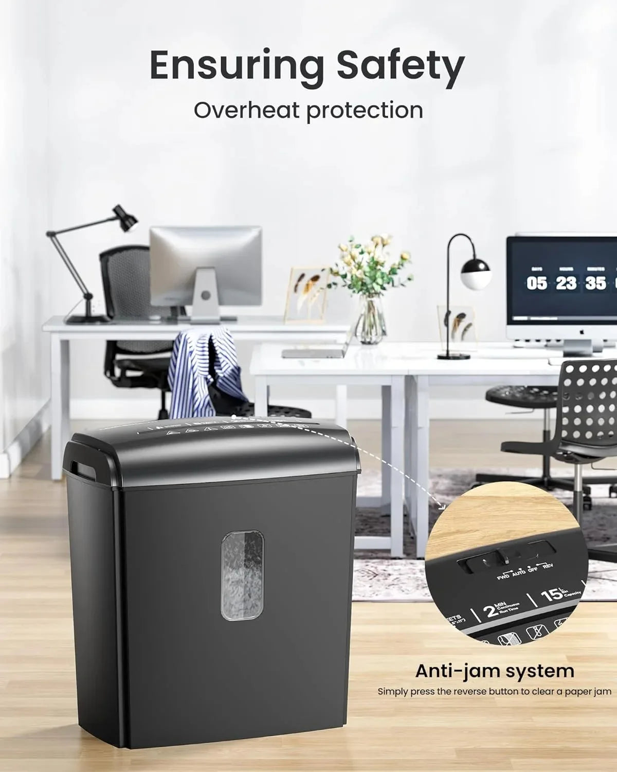Deli Micro Cut Paper Shredder P5 Security Credit Card Shredding