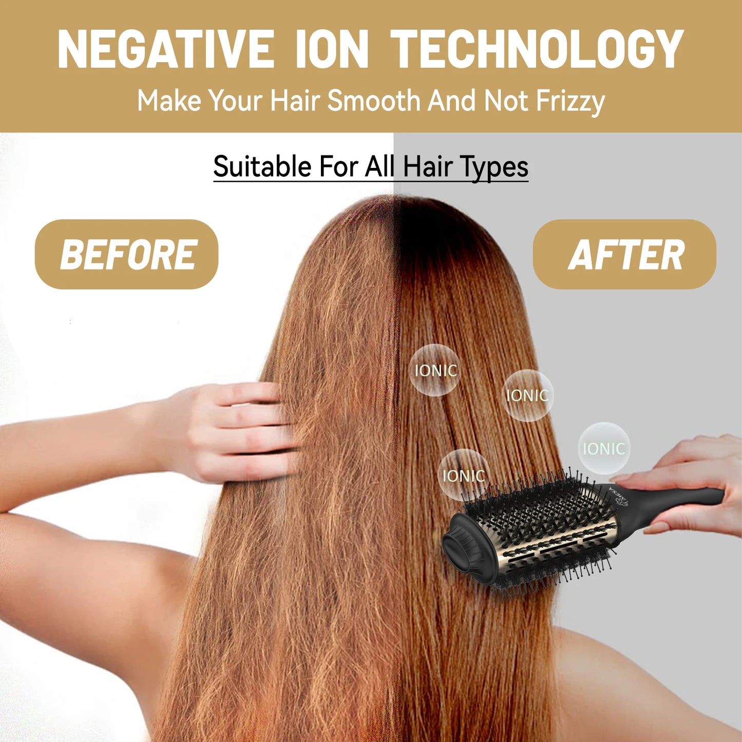 Imesa Hot Air Brush One Step Hair Dryer Curler Straightener