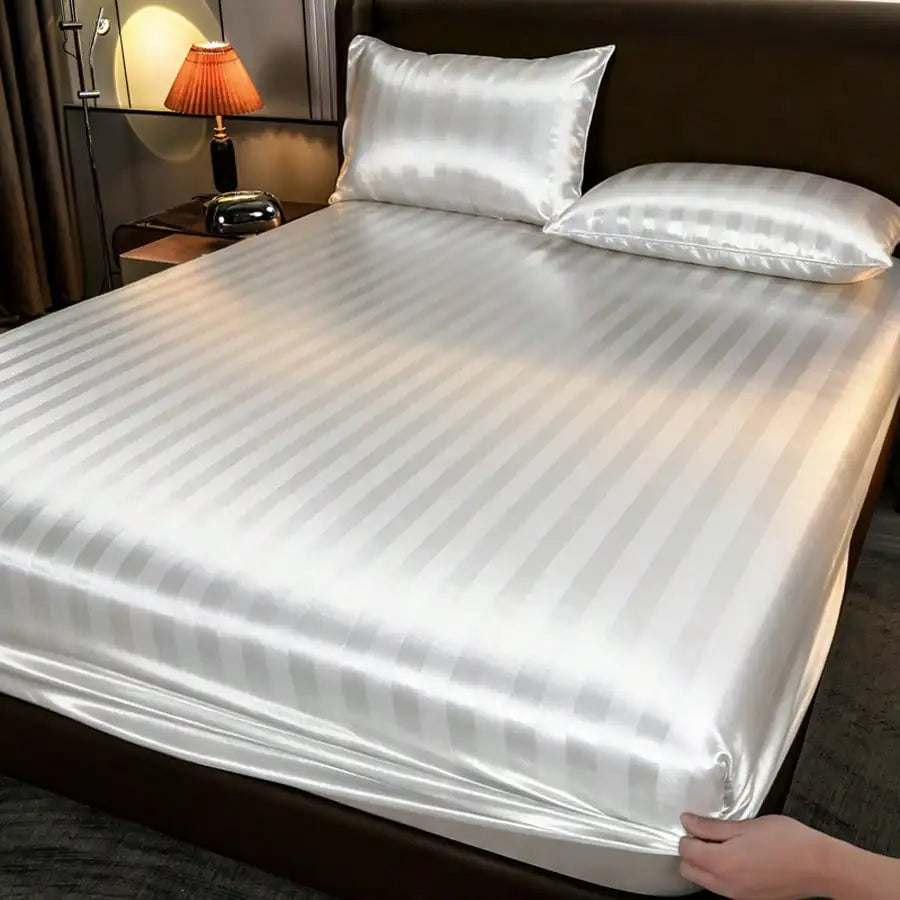 Soft Silky Satin Bedding Set With Mattress Cover