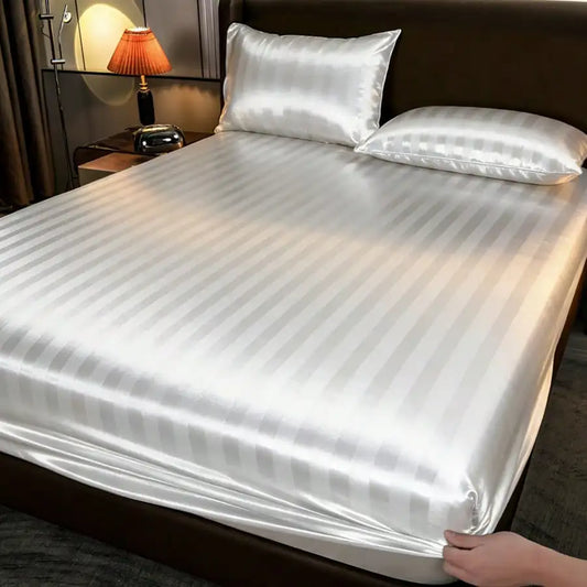 Soft Silky Satin Bedding Set With Mattress Cover