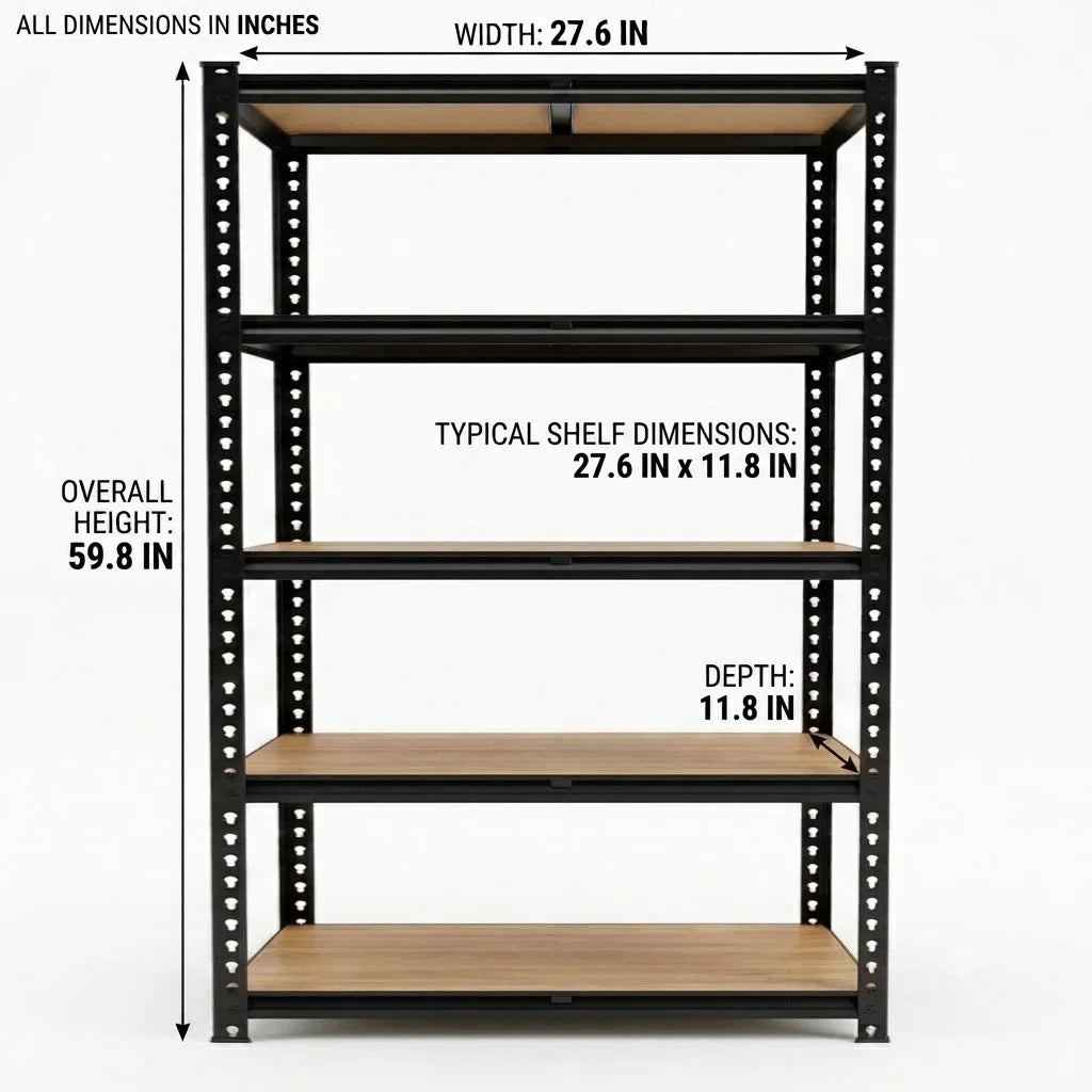 Five Tier Adjustable Heavy Duty Metal Storage Rack