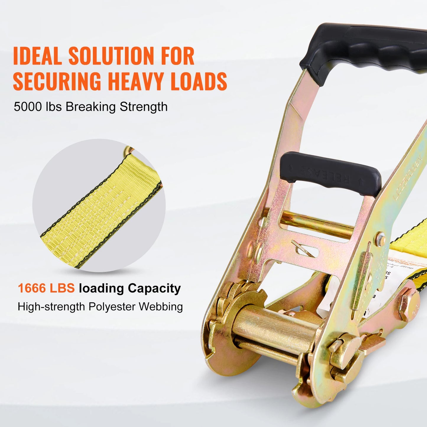 SucceBuy Heavy Duty Ratchet Tie Down Straps For Cargo