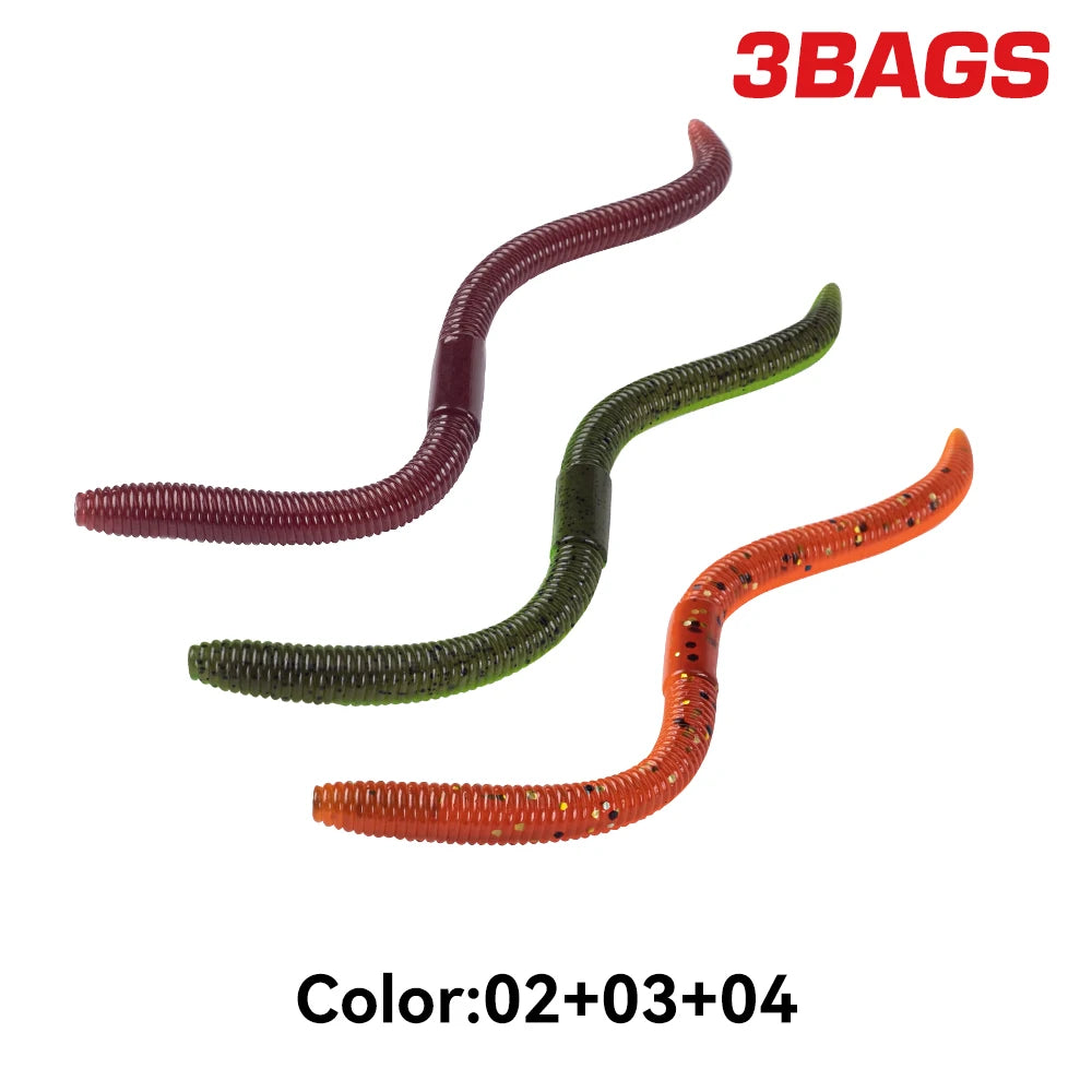 Kingdom Earthworm Sinking Soft Fishing Lures For Bass