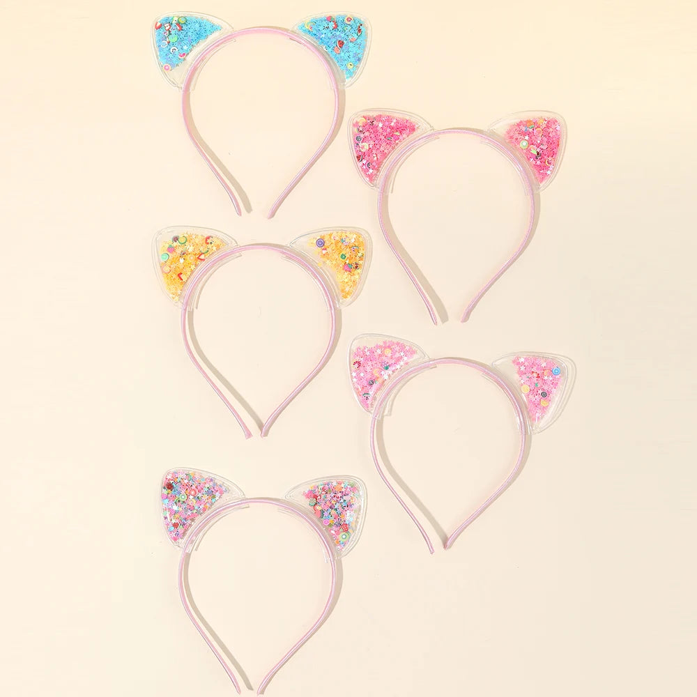 Shining Sequin Cat Ear Headbands For Kids Princess Hair Accessories