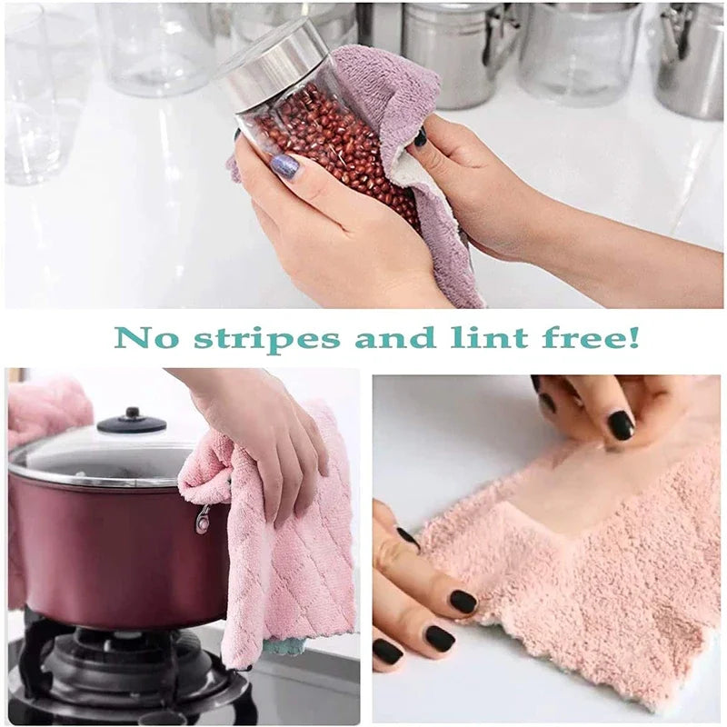 Microfiber Dishcloths Kitchen Cleaning Multipurpose Absorbent Cloth