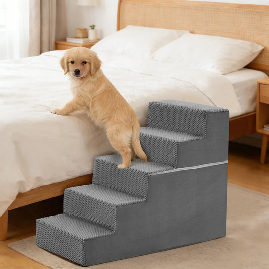 Heavy Duty Foam Dog Stairs Ramp With Non Slip Design