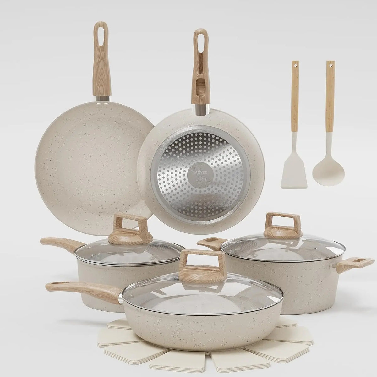 TWISTER.CK Ceramic Nonstick Induction Cookware Set With Utensils