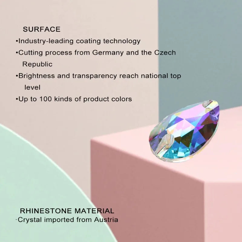 Top Quality Drop AB Moonlight Sew-On Rhinestone Gemstones For Garments