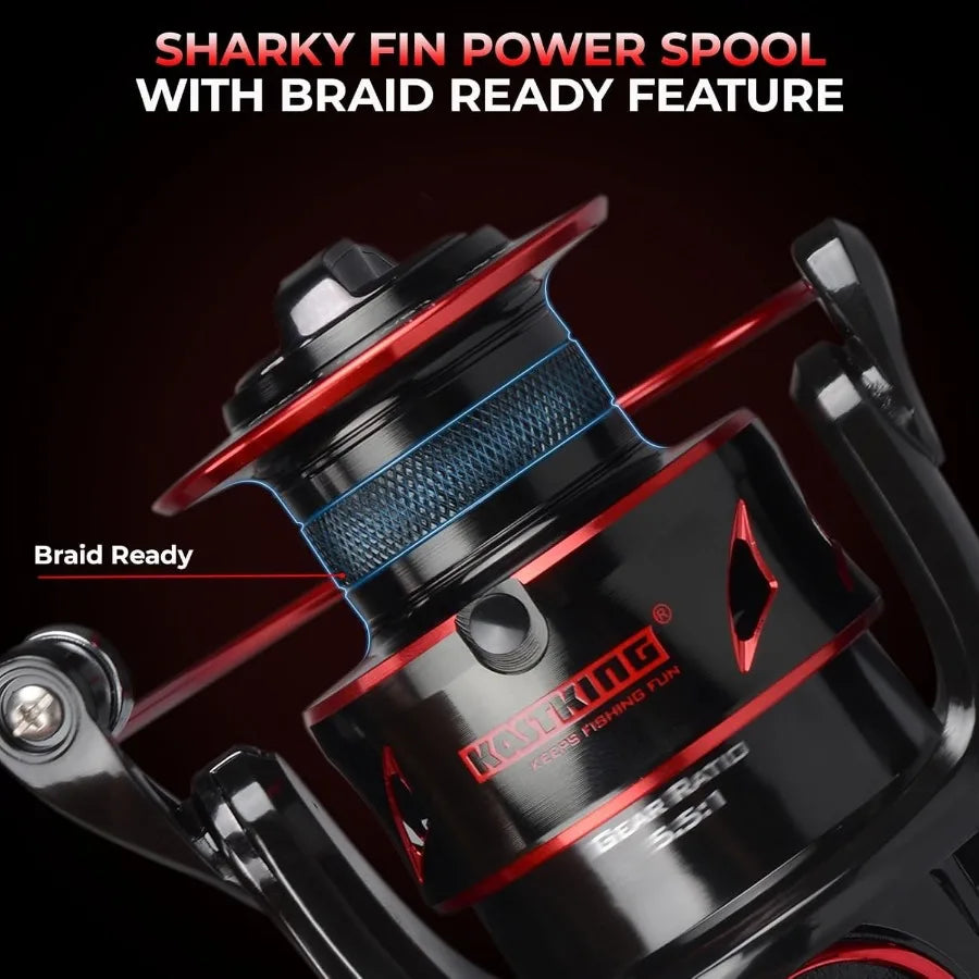 KastKing Sharky Baitfeeder III Spinning Reel Carbon Fiber Drag Stainless Steel BB