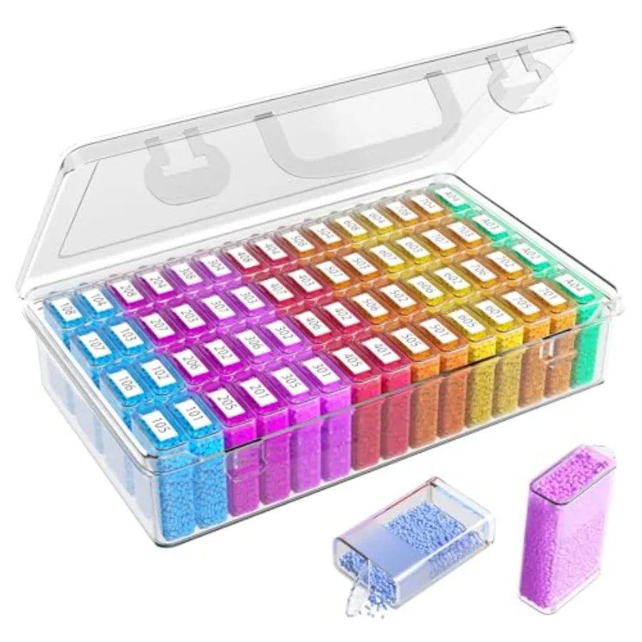 Diamond Painting Tool Box 64 Grids Storage With Adjustable Dividers