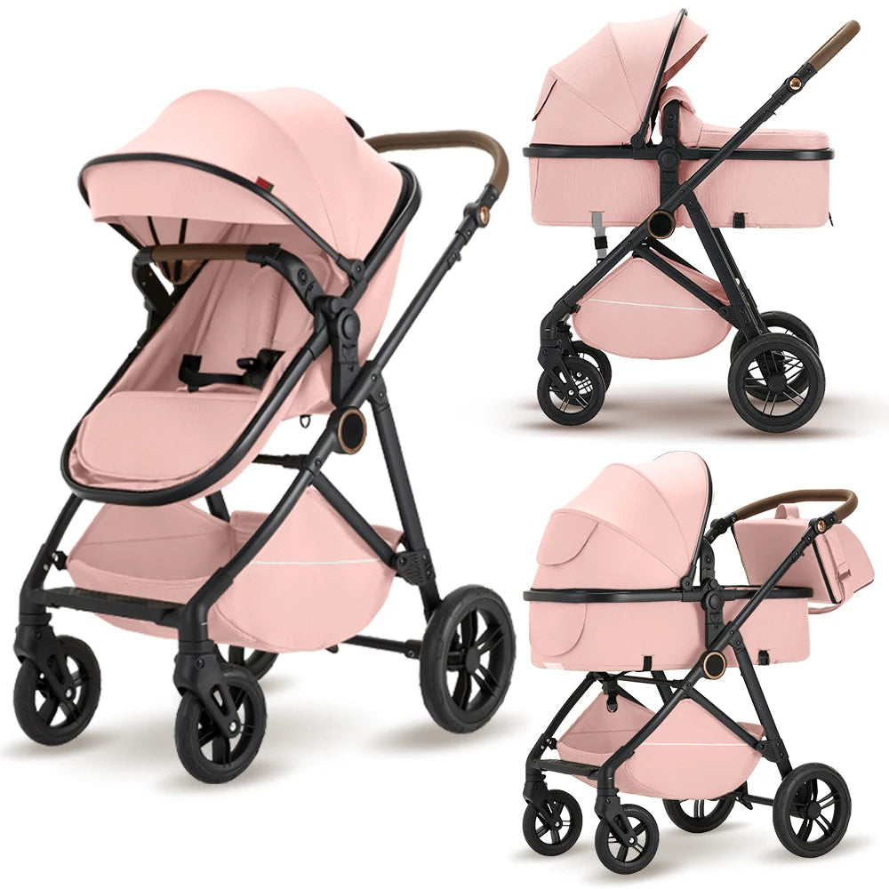 B.Childhood 2 In 1 Foldable High Landscape Baby Stroller Pram