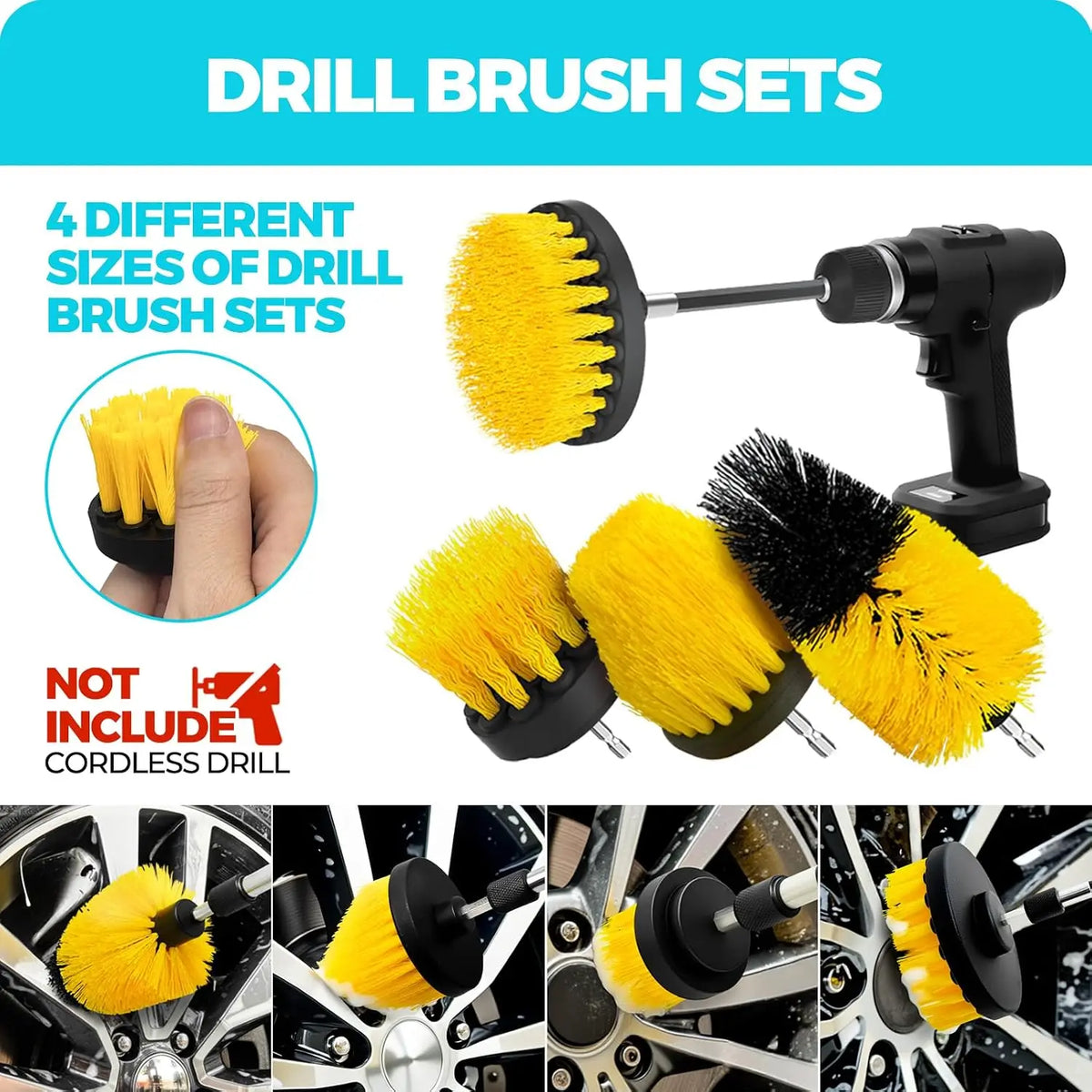 Car Detailing Kit With Brushes Gel And Extendable Duster