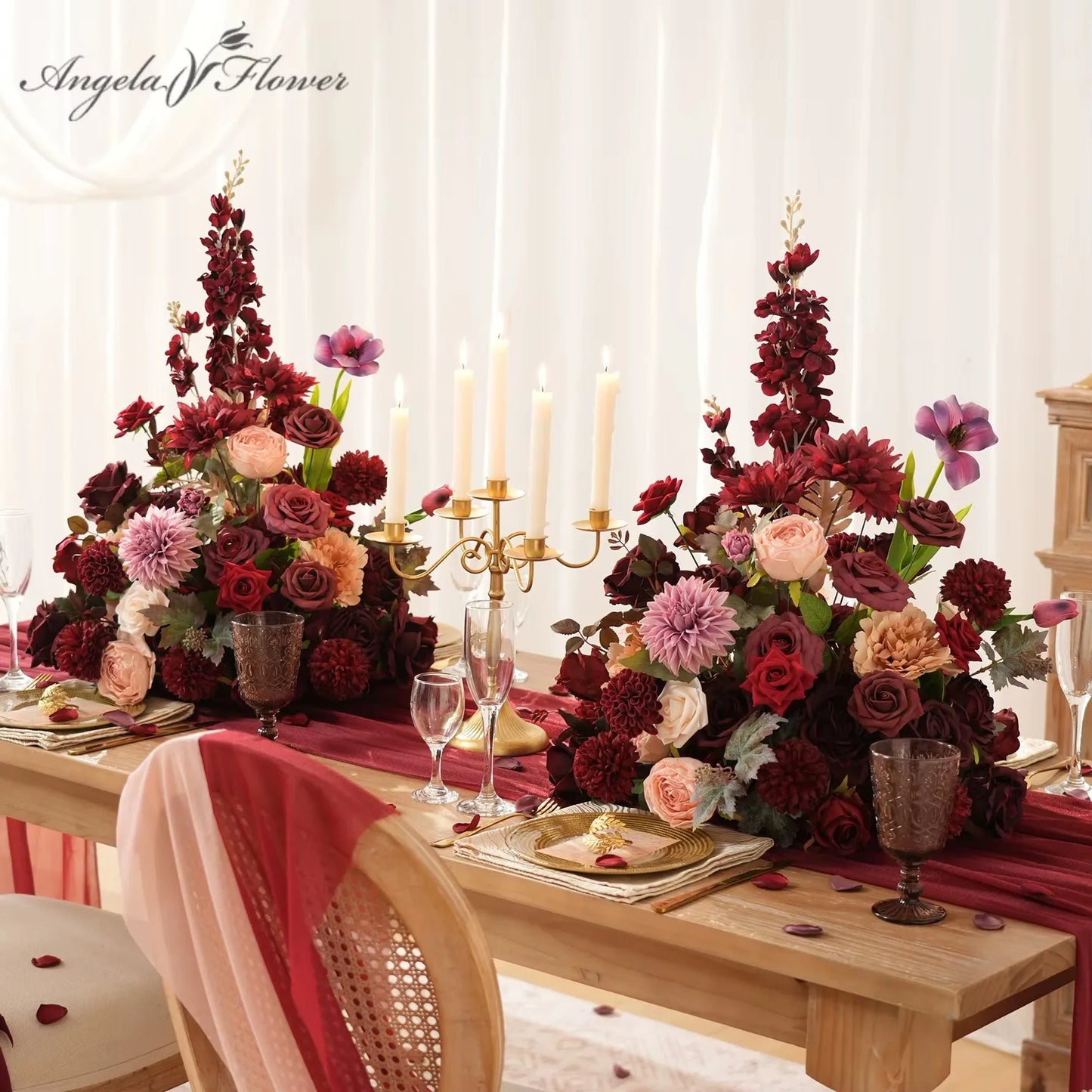 Angela Flower Artificial Silk Flower Ball Table Centerpiece