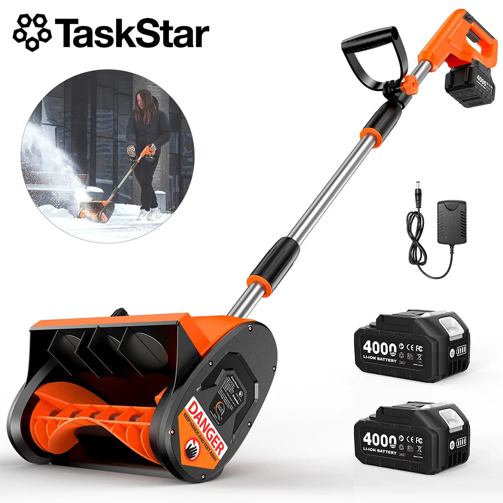 TaskStar Cordless Electric Snow Shovel With Rechargeable Battery