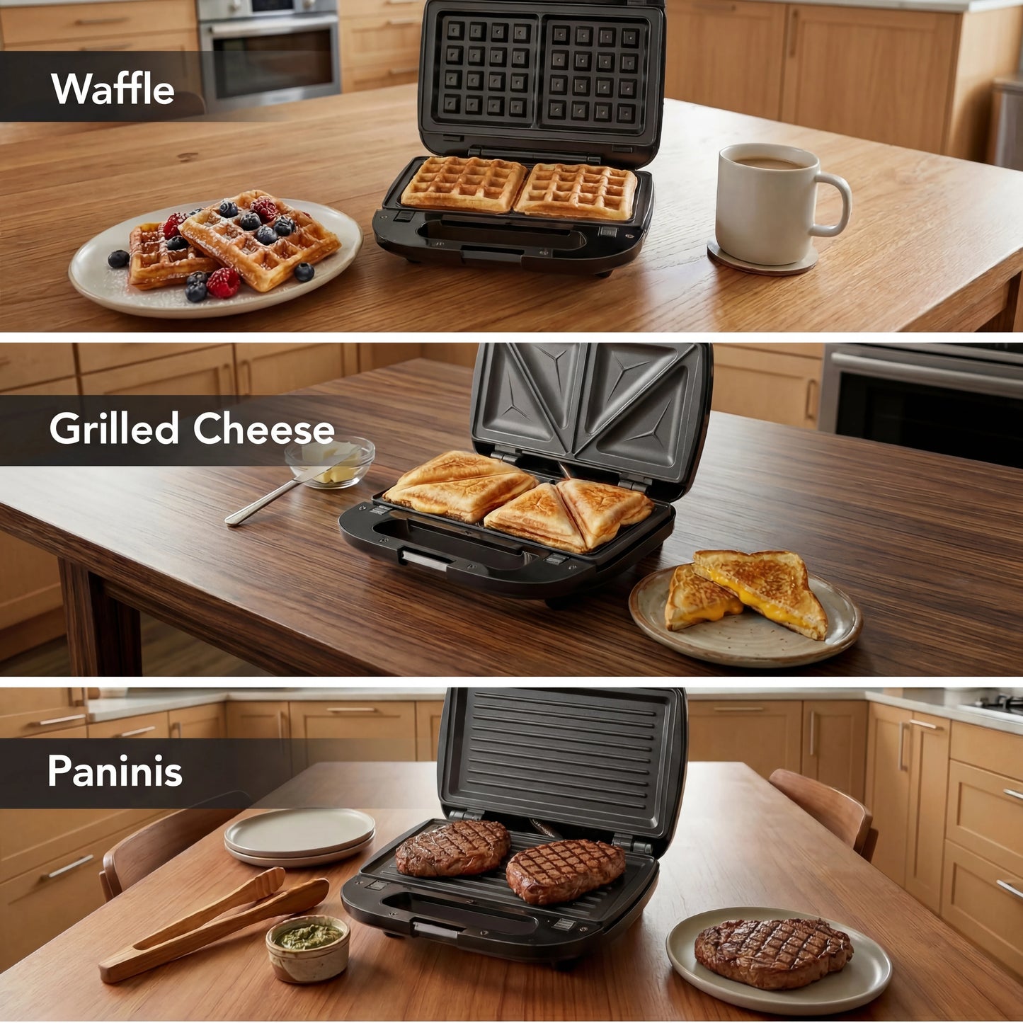Cachoo Electric Grill Sandwich Press And Waffle Maker