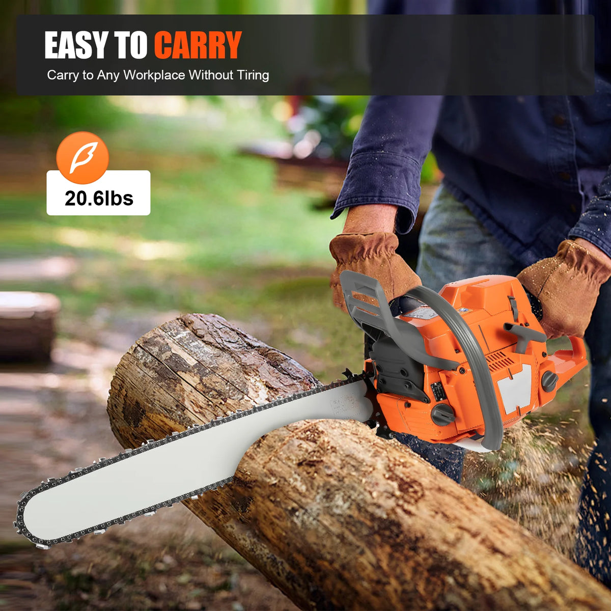 Bymaocar 71.8CC Gas Chainsaw Heavy Duty Petrol Wood Cutter
