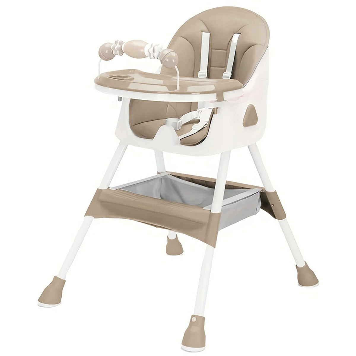 Piorlado Foldable Baby High Chair With Tray And Toy Rack