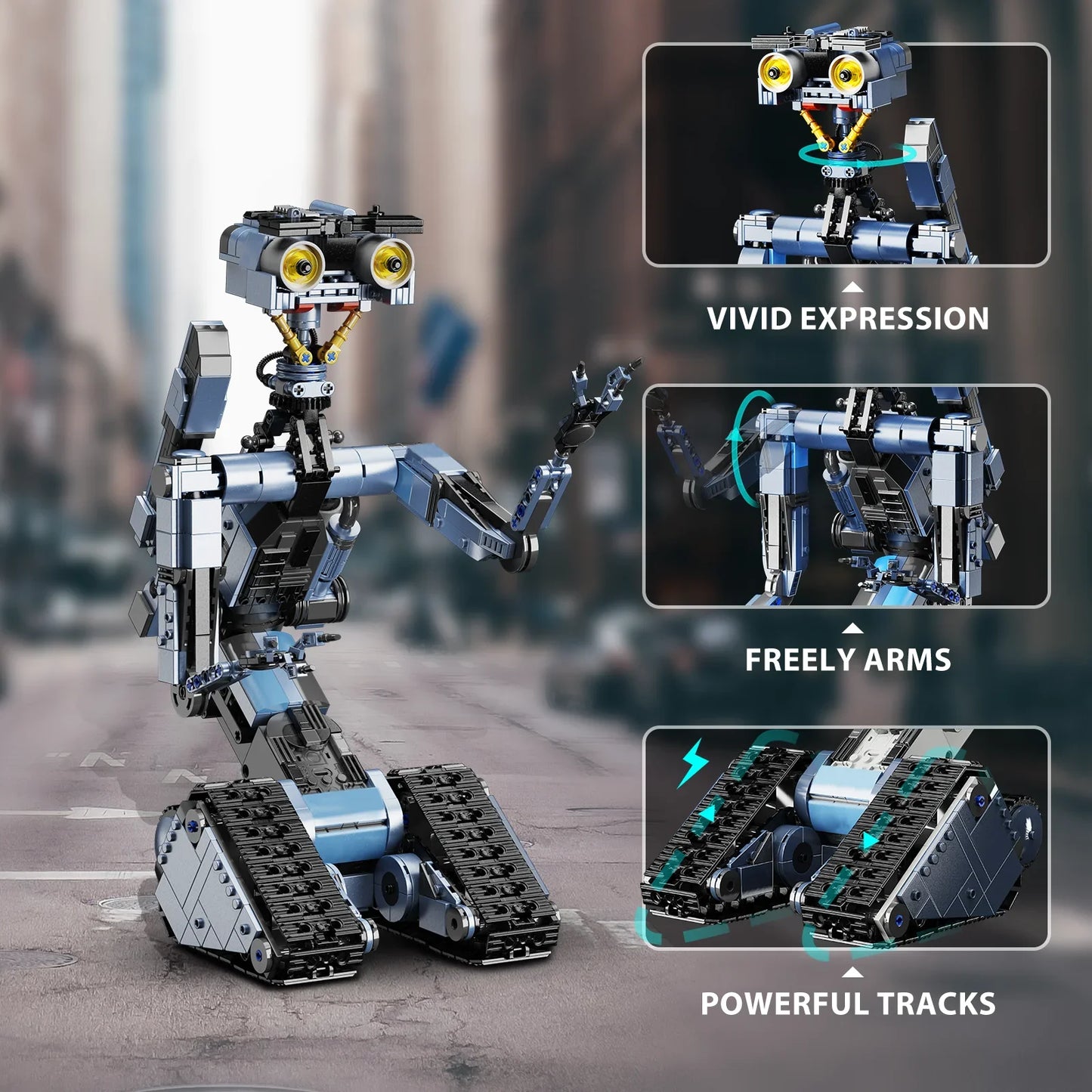 BuildMoc Johnny 5 Robot Building Blocks Set Military Model Toy
