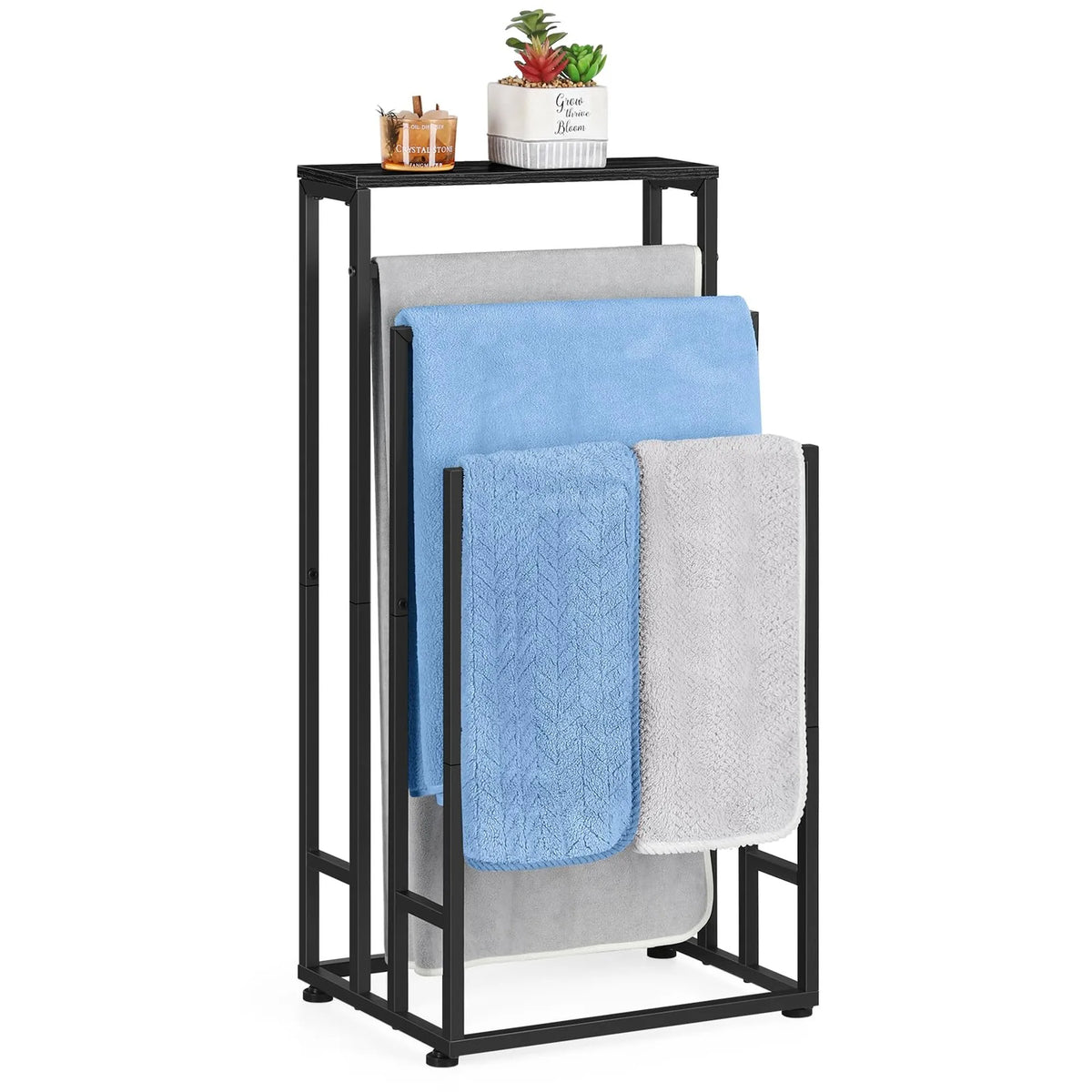 Three Tier Freestanding Stainless Steel Towel Rack With Ventilated Design