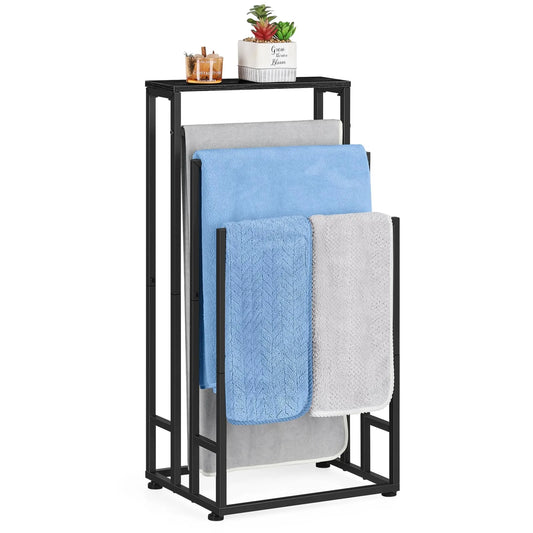 Three Tier Freestanding Stainless Steel Towel Rack With Ventilated Design