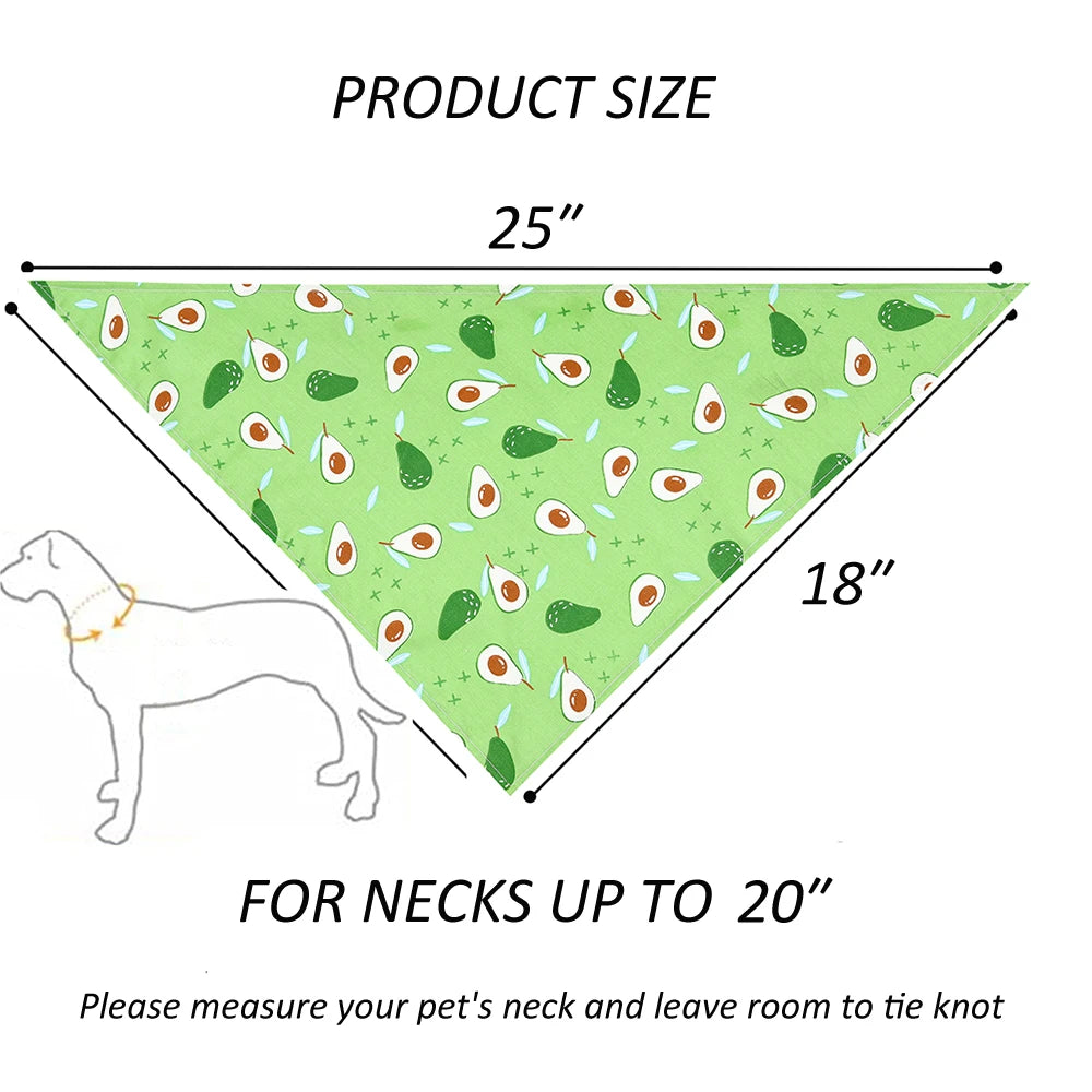 Soft Washable Fruit Floral Dog Bandana Adjustable Pet Scarf