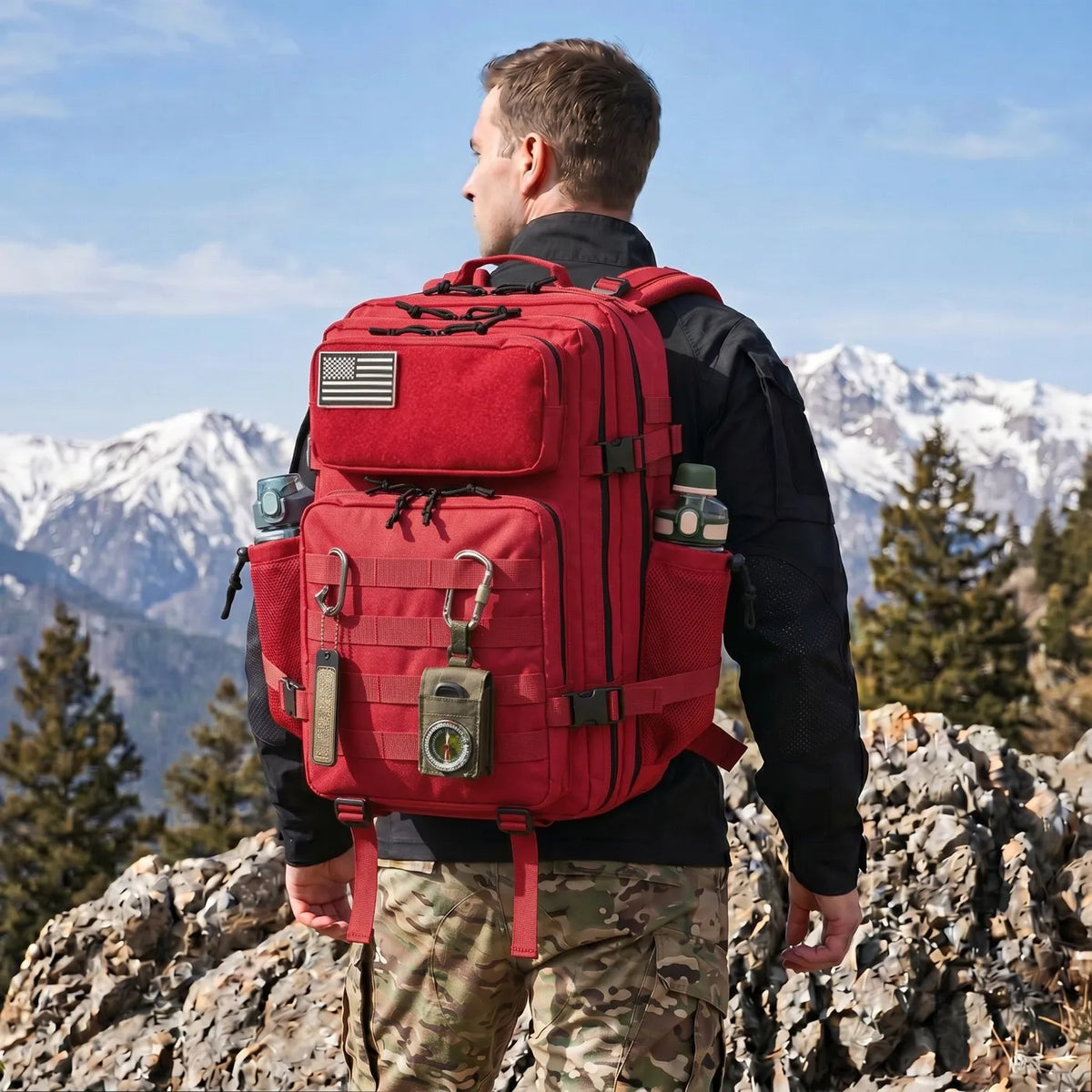 ReFire Gear Tactical Fishing Backpack with Water Bottle Holders