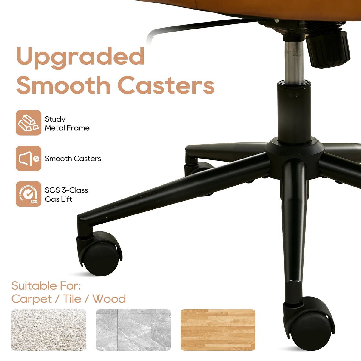 TCGBKAF Adjustable Swivel Desk Chair With Lumbar Pillow