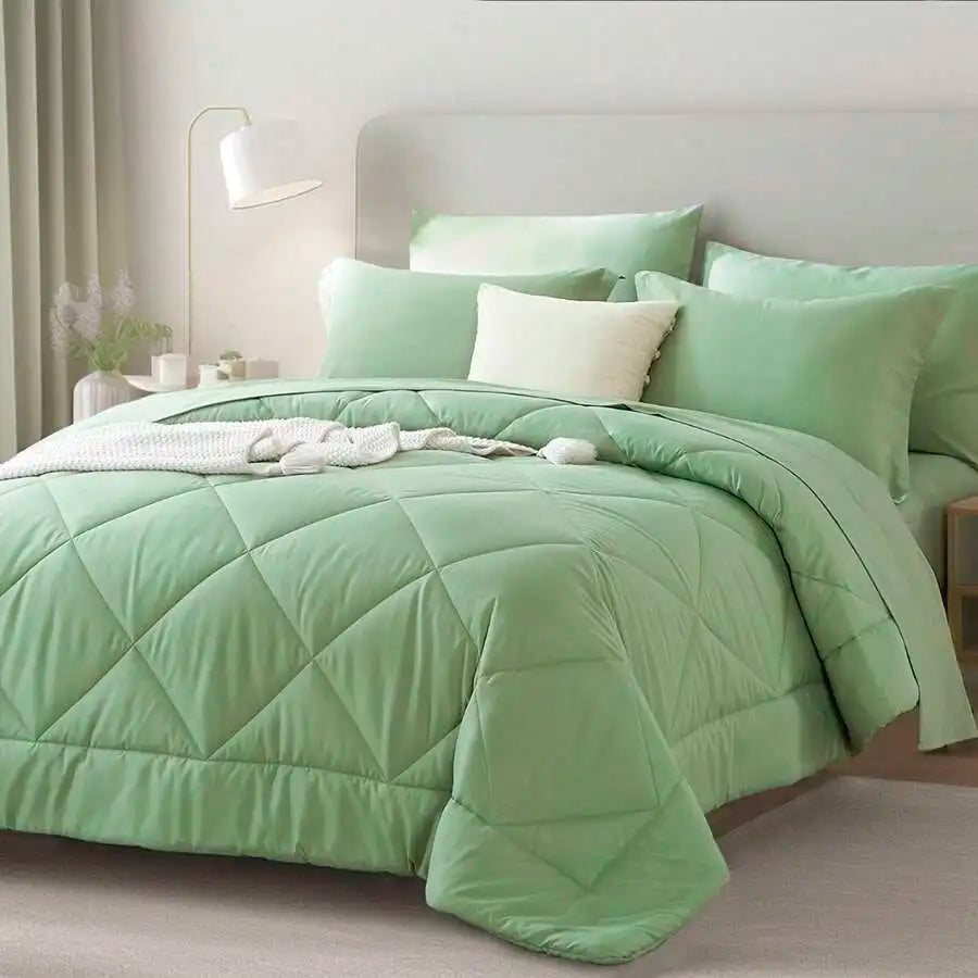 Geometric Pattern Bed Comforter Set Polyester Cotton Soft Summer Bedding