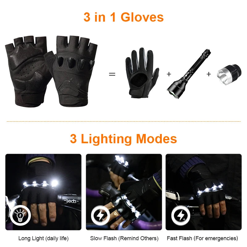 Daywolf LED Light Touch Screen Gloves For Night Sports