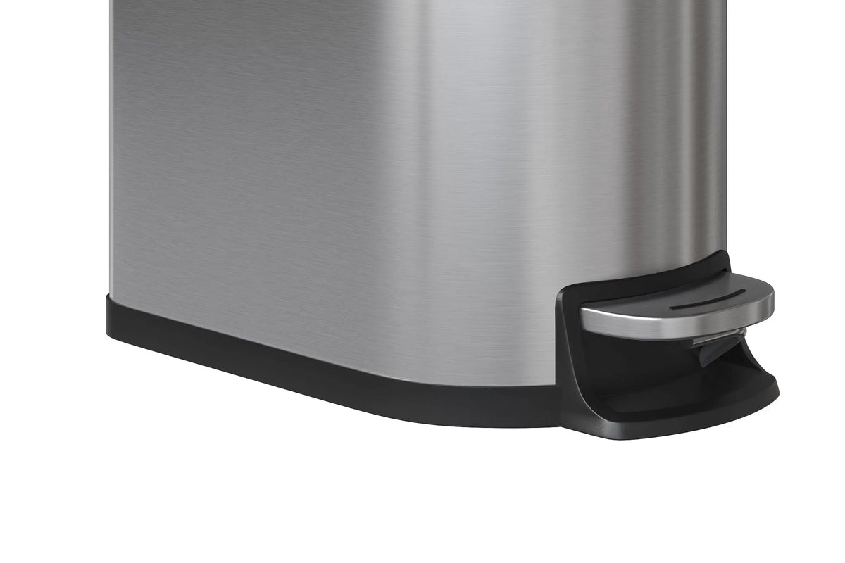 Stainless Steel Step On Trash Can With Soft Close Lid