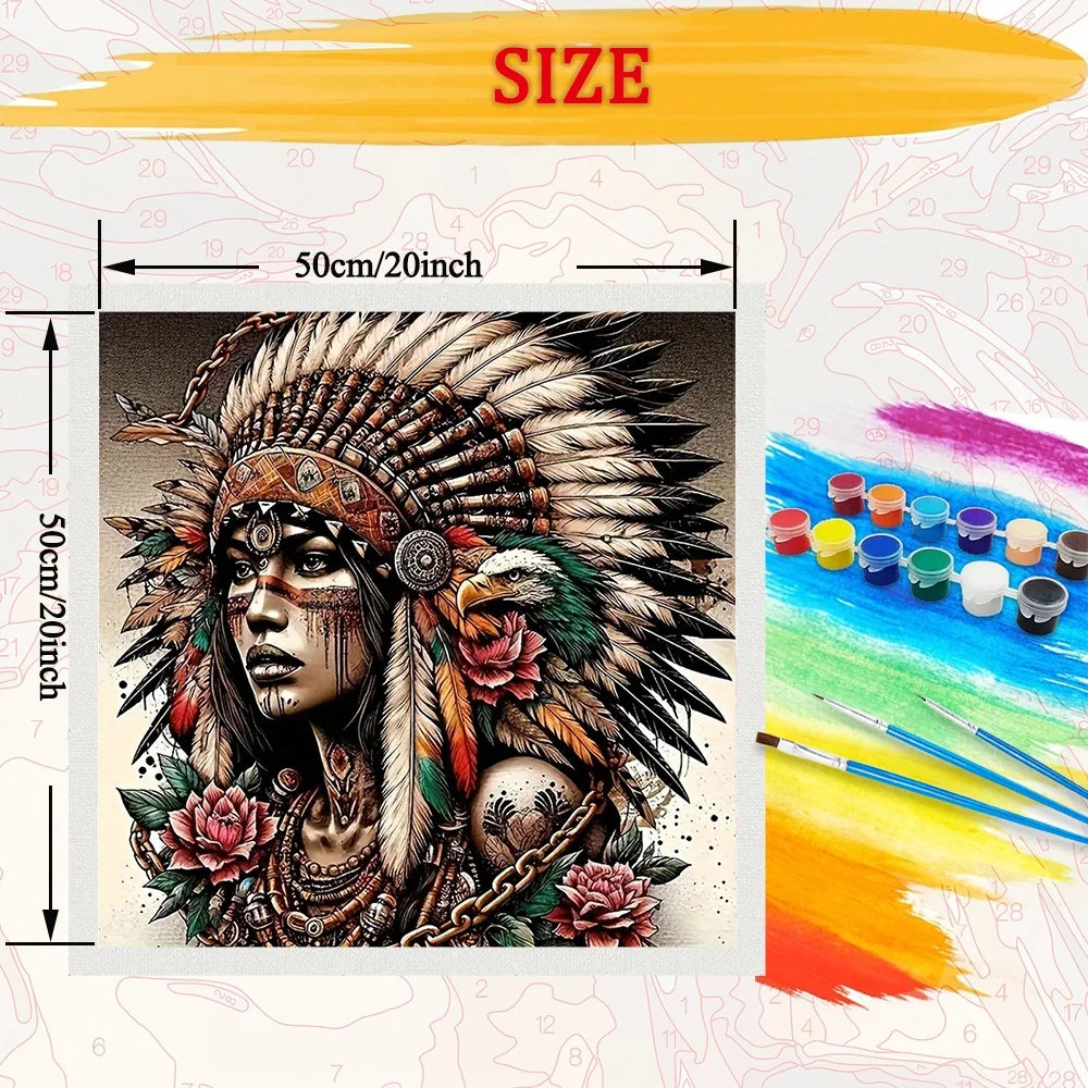 Tribal Girl Paint By Numbers Kit On Canvas For Adults