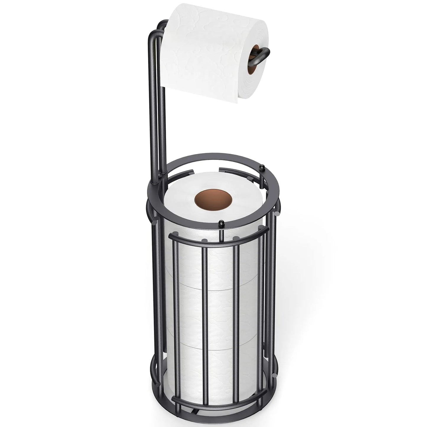 Tool-Free Freestanding Rust-Resistant Toilet Paper Holder Storage Rack