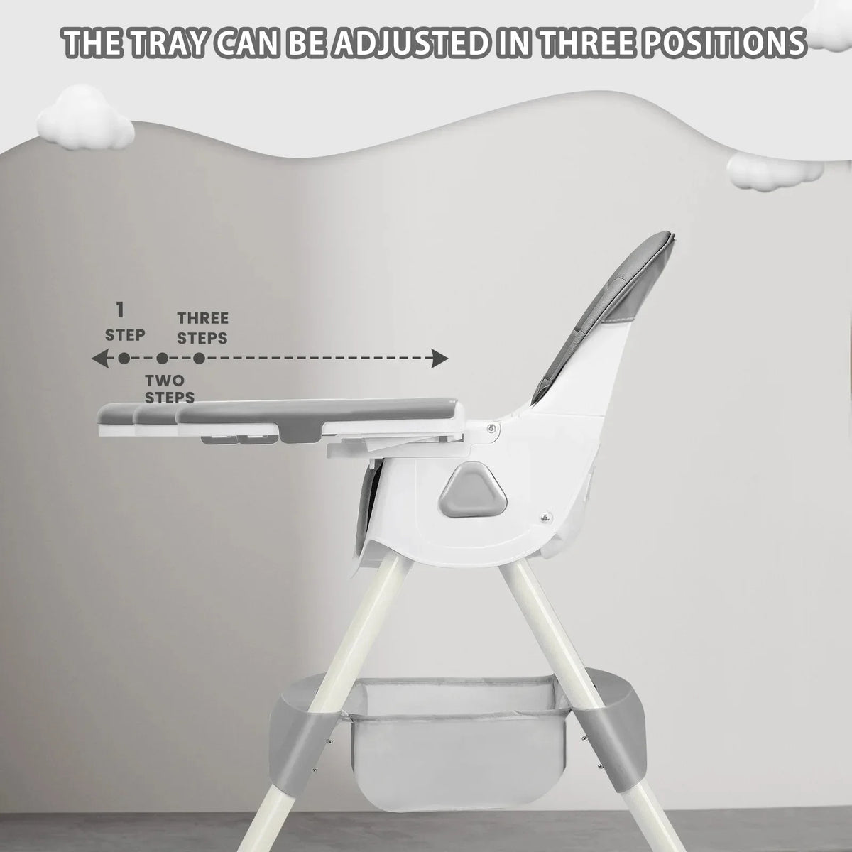 Foldable Baby High Chair E500 With Anti Slip Tray Pad