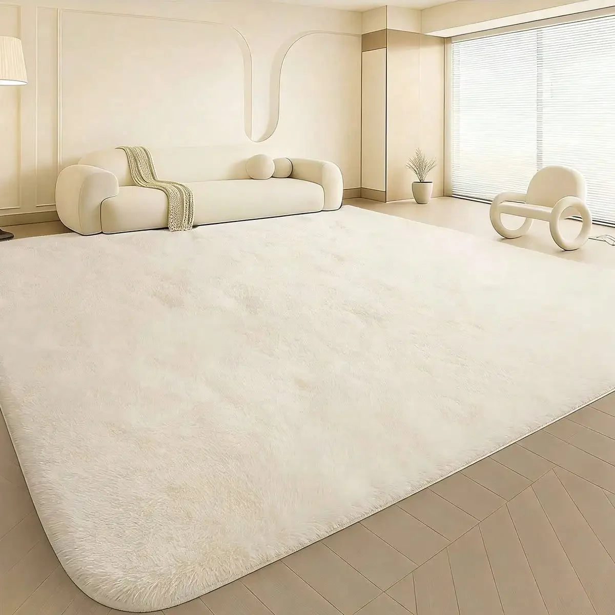 Thick Plush Long Pile Carpet Non Slip Soft Home Rug