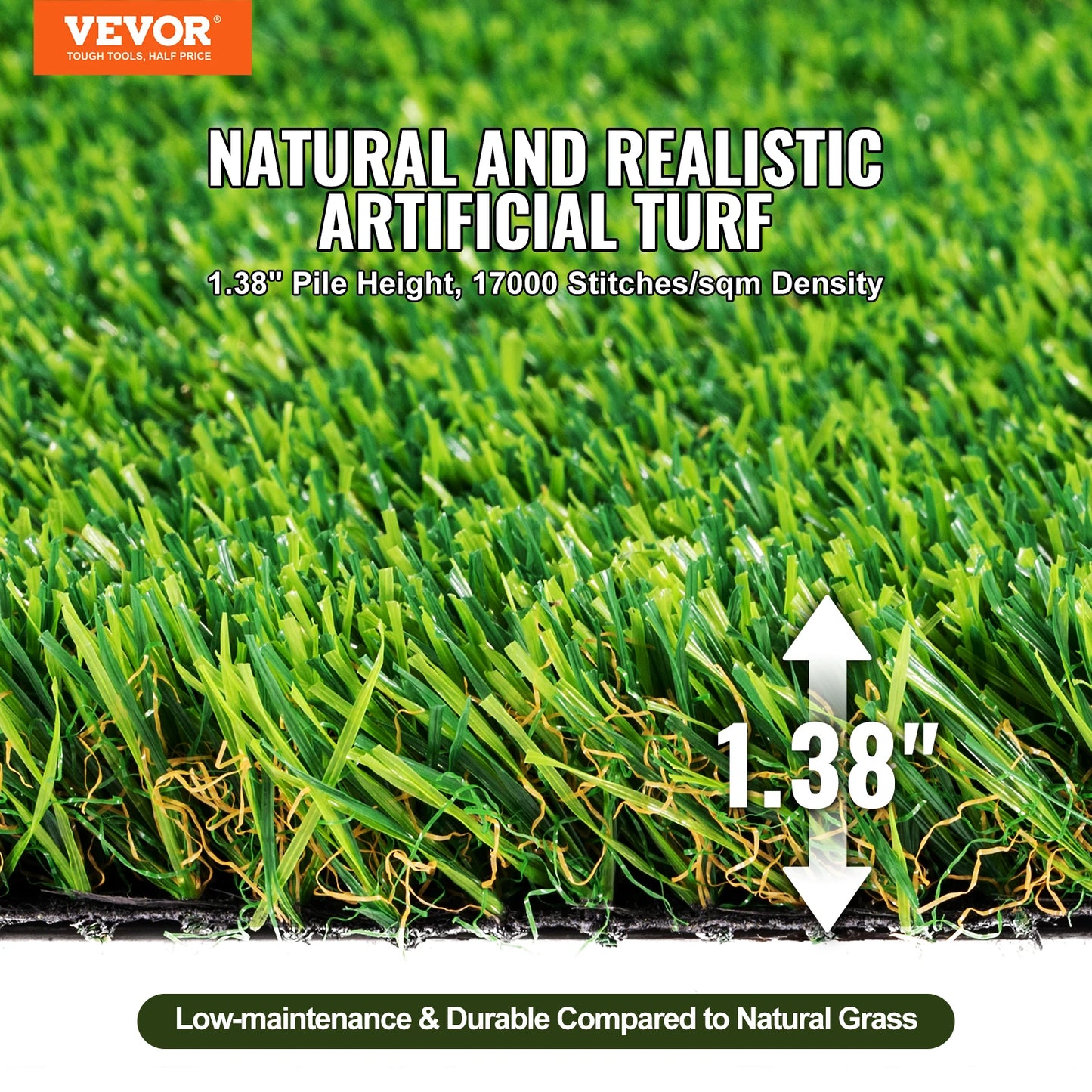 Artificial Grass Outdoor Rug With Drainage Holes For Patio Decor