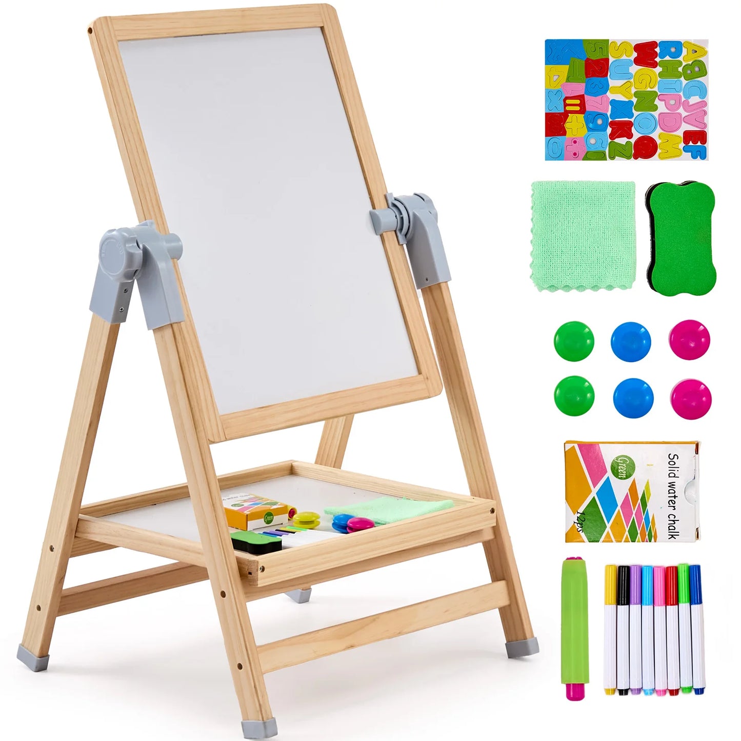 SucceBuy Standing Magnetic Drawing Board WordPad Art Easel With Accessories