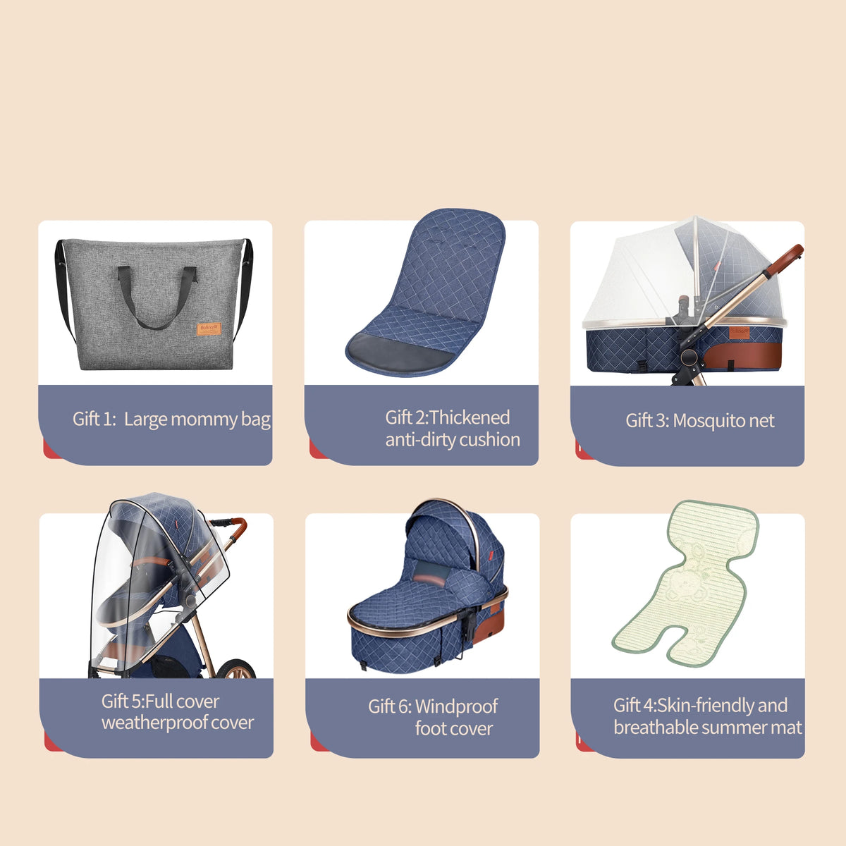 B.childhood All in One Luxury Stroller 3in1 High Landscape Pram