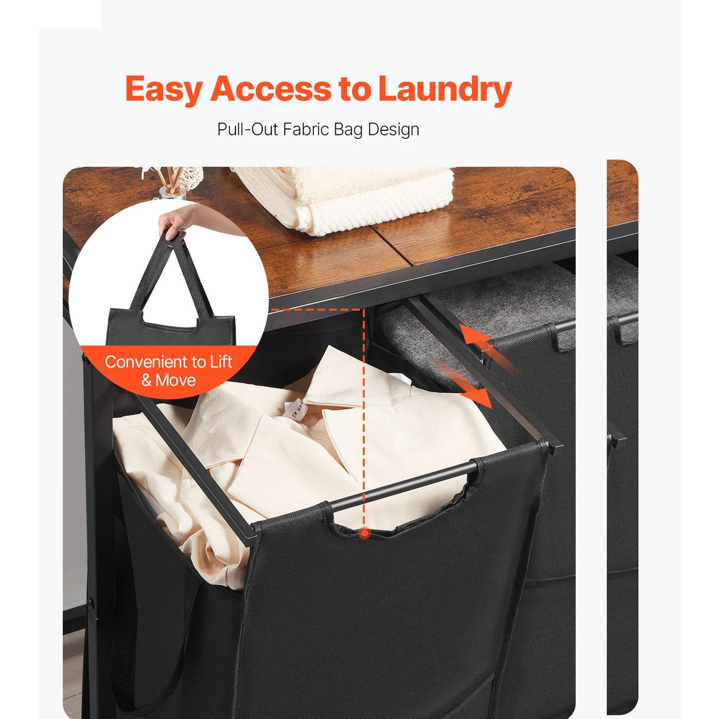 SucceBuy Dual Compartment Laundry Sorter With Metal Frame