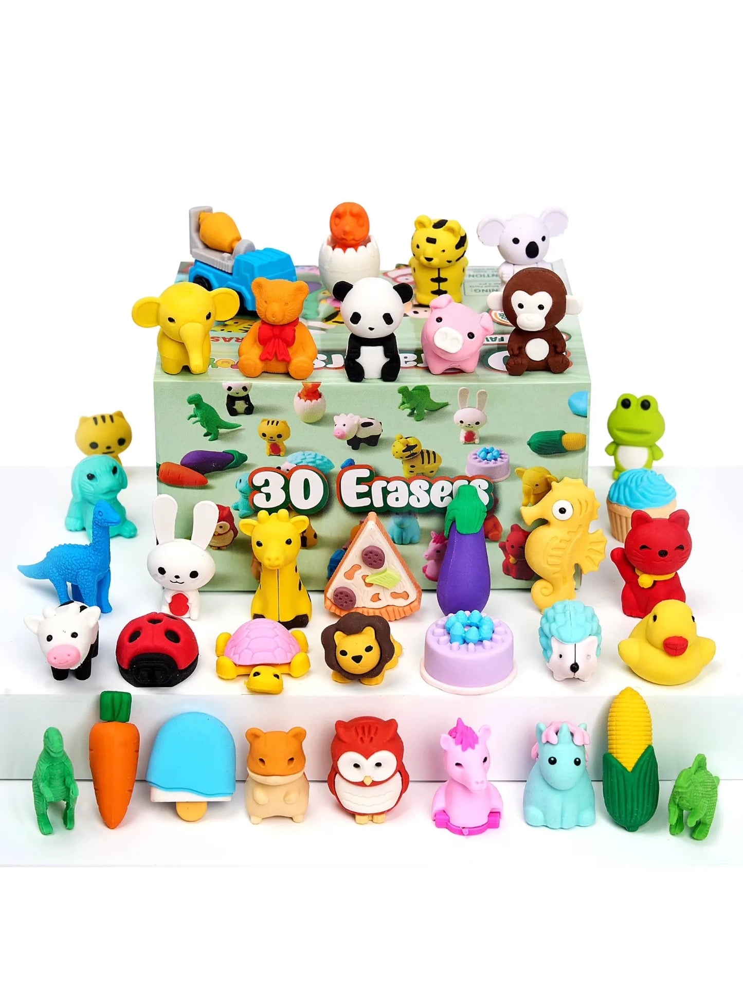 Joyfy 3D Animal Erasers Set for Pencil Desk Classroom