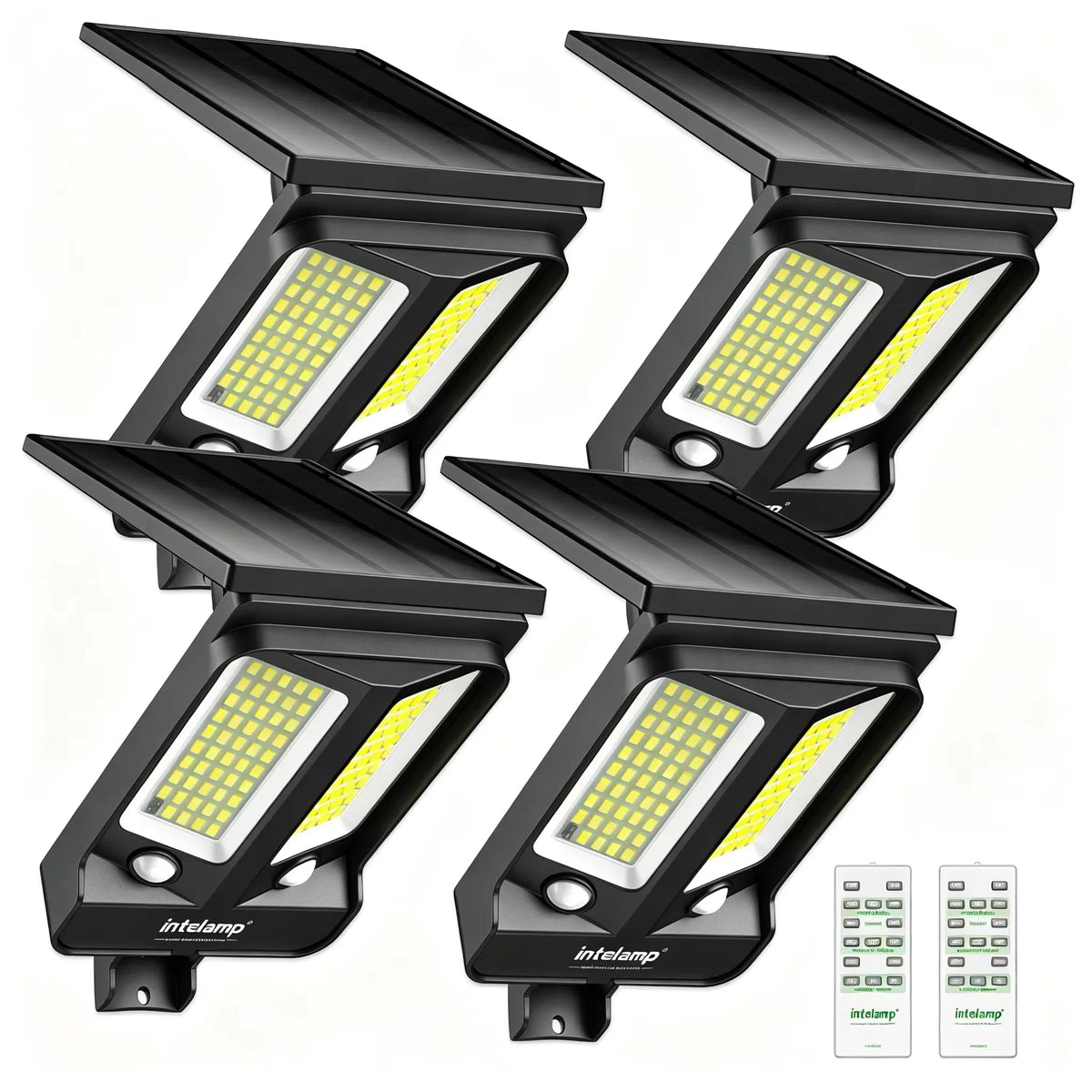 Intelamp Outdoor Solar Security Flood Light Dual Motion Sensor