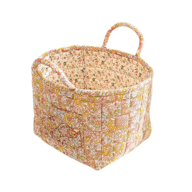 Foldable Fabric Laundry Basket With Bamboo Frame Storage Hamper
