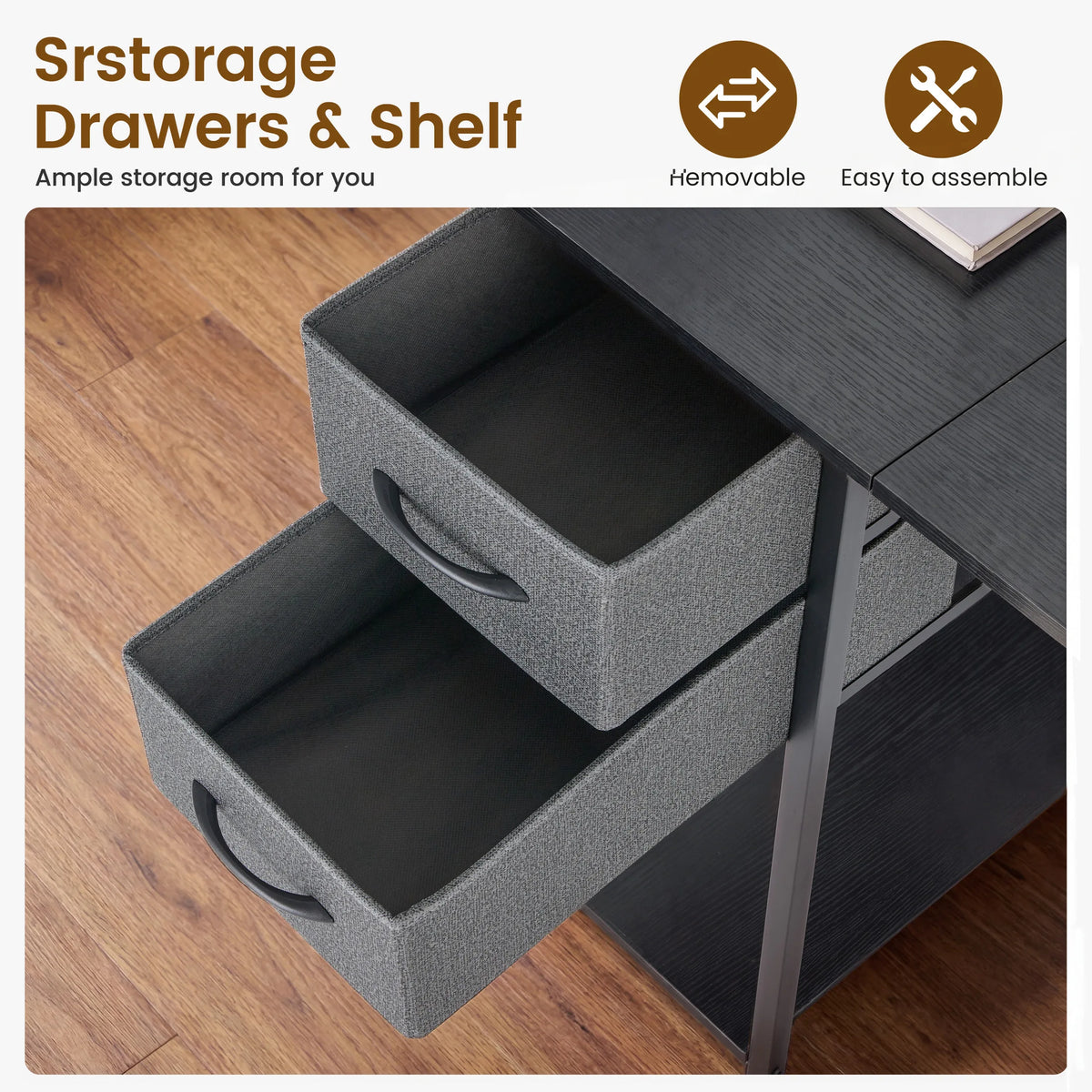 MCQ Ergonomic Office Desk With Storage Drawers Side Hook
