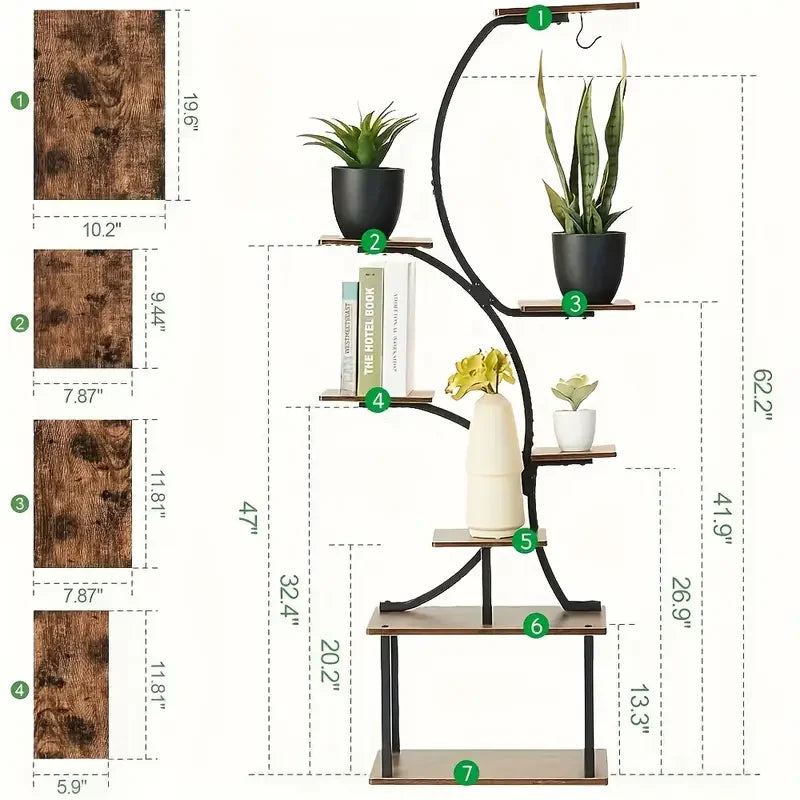 Metal Plant Stand With LED Grow Lights for Indoor Plants