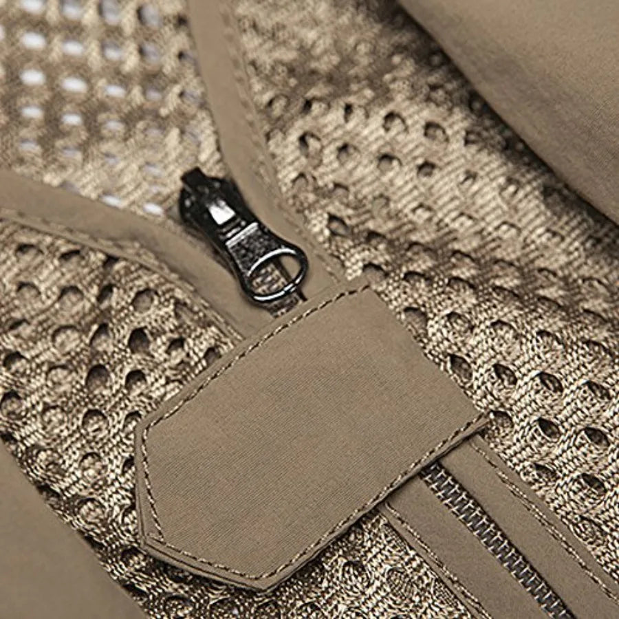Mens Mesh Breathable Utility Fishing Vest Padded Waistcoat Quick Dry